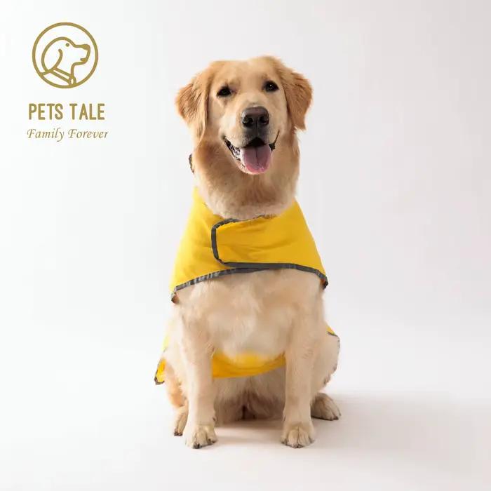Manteau imperméable pour chien en fibre de polyester PU avec fermeture velcro Quick-Sister pour chiens de toutes tailles et races pour les randonnées et les voyages