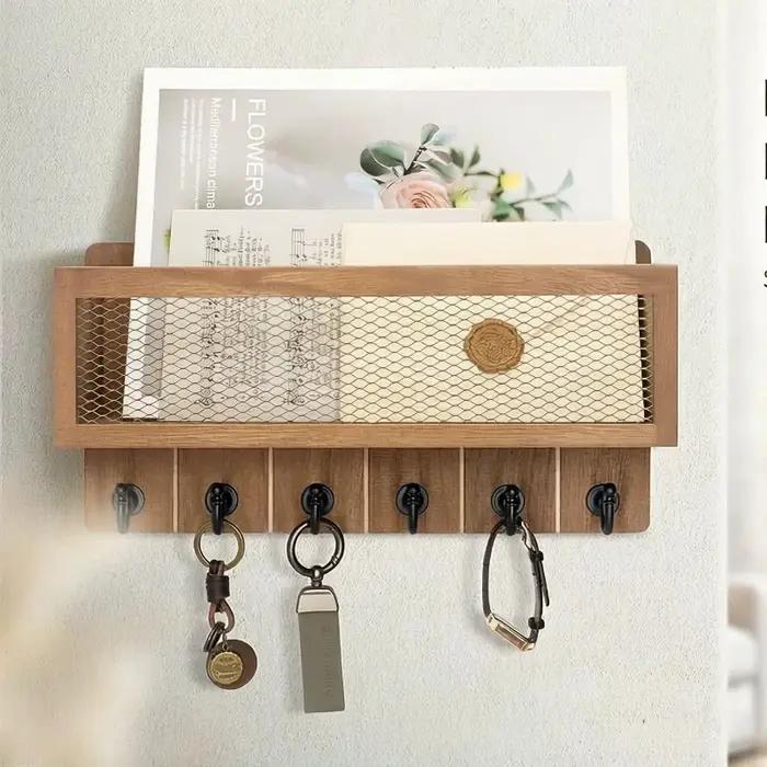 Étagères de rangement en bois pour vêtements et chapeaux