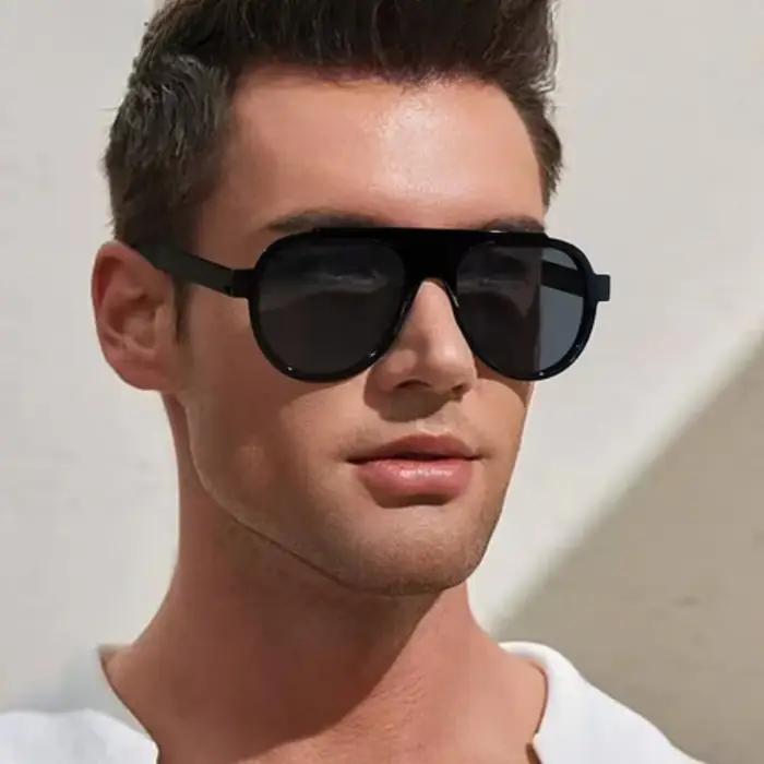 Lunettes de soleil rétro grand cadre 2024 pour hommes et femmes - Protection UV voyage, montagne et outdoor