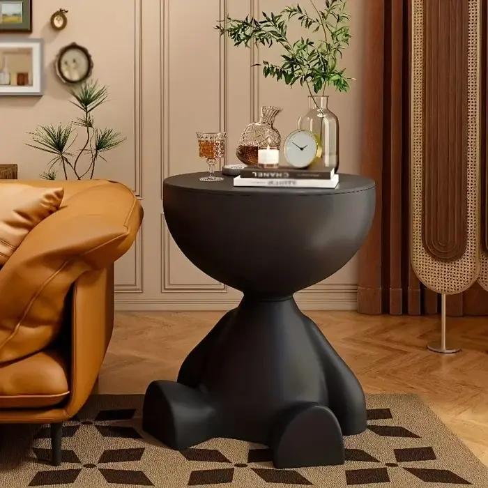 Table de chevet multifonctionnelle en plastique en forme d'ours, facile à assembler, adaptée au rang