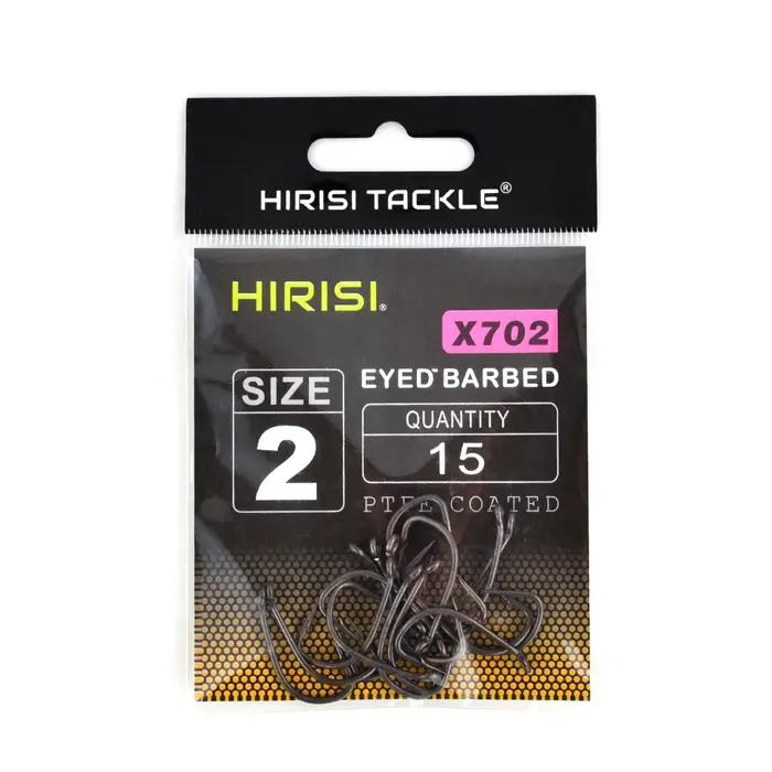 Hameçon barbelé en acier à haute teneur en carbone, revêtement en PTFE, avec œil, accessoires de pêc