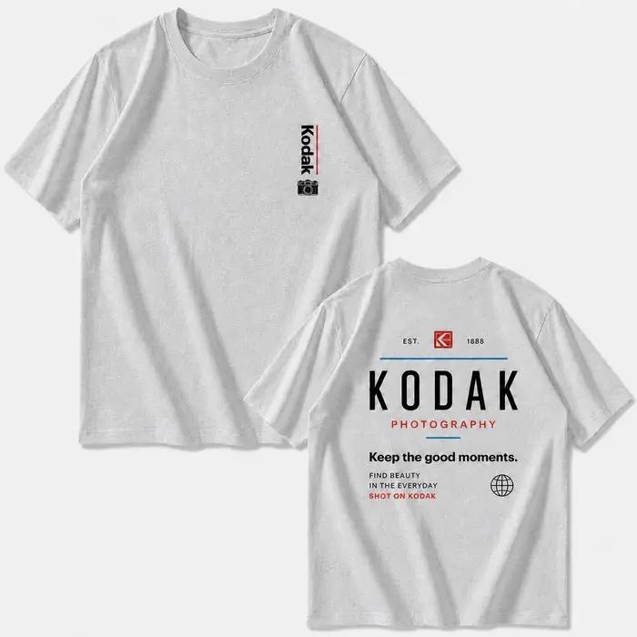 T-shirt d'été en coton style coréen Kodak 2026 pour homme décontracté et respirant t-shirt à manches courtes pour femme occasions spéciales