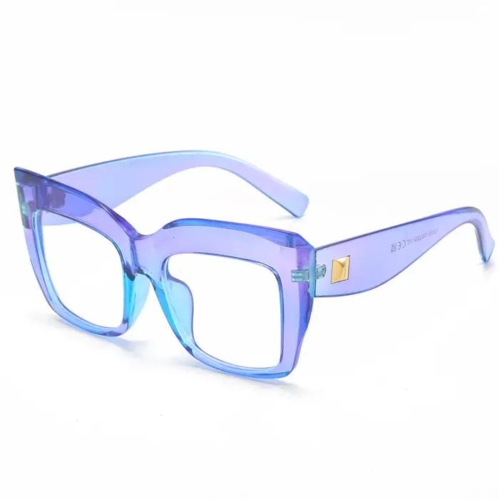Lunettes de chasse femme surdimensionnées carrées anti-lumière bleue - Monture luxe française pour randonnée