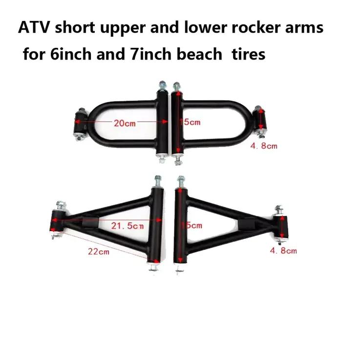 Kit de bras oscillants supérieur/inférieur pour suspension avant, compatible avec les quads, karts, UTV et buggies 50cc, 70cc, 90cc, 110cc, 4 roues.