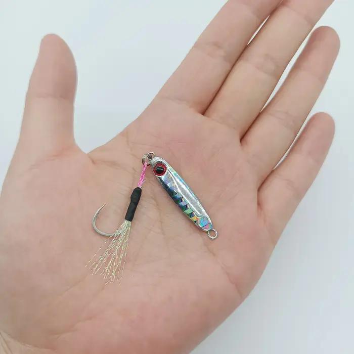 DUODUOYU 1 pièces Micro métal gabarit leurre de pêche 5.5g/30mm Isca appât artificiel avec simple cr