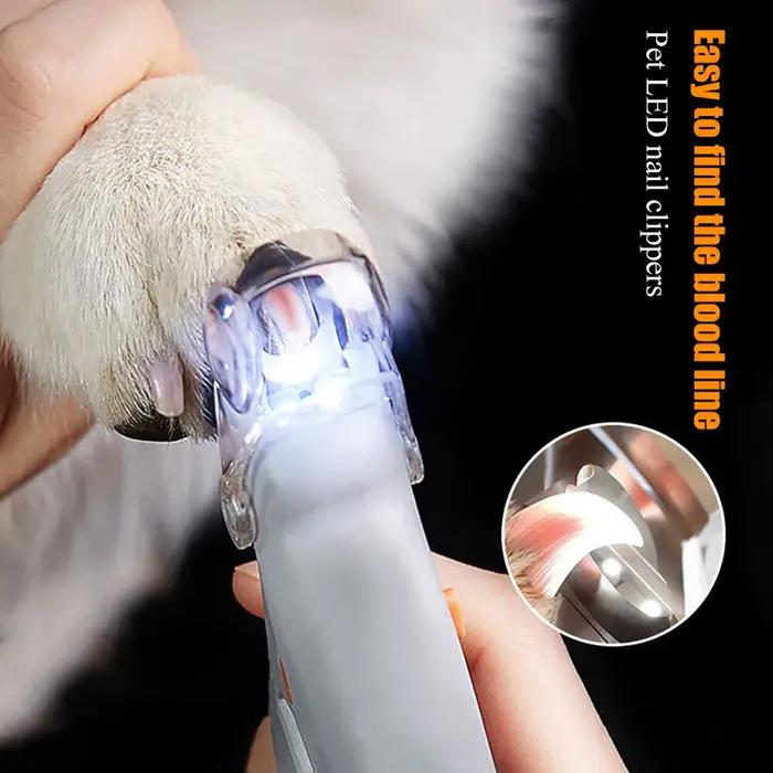 Coupe-ongles avec lumière LED pour chien et chat