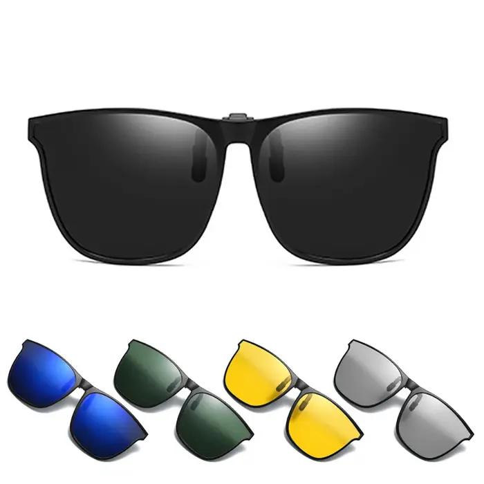 VIVIBEE Lunettes de soleil à clipser relevables surdimensionnées polarisées pour hommes 2026, photoc