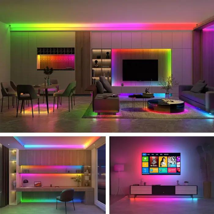 SK6812 DC12V RGBW RGBWW 5050SMD bande lumineuse Led un lecteur IC 3Led 4 en 1 lumière intelligente 6