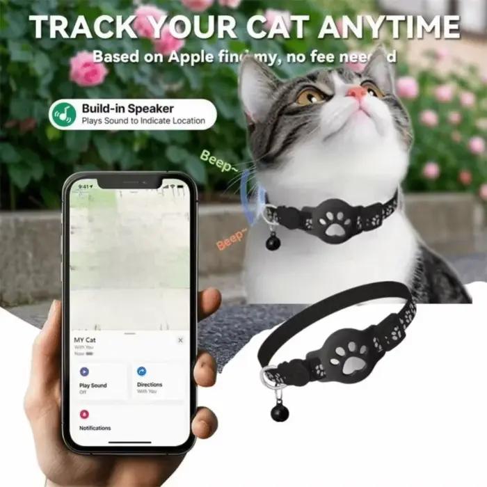 Collier de sécurité pour chat avec boucle, bandes réfléchissantes, réglable pour collier Airtag, anti-perte, étanche pour étui Airtag, chatons, chiots occassions spéciales