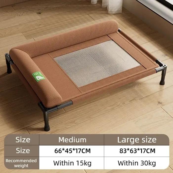 Lit rafraîchissant surélevé pour chien, lit de voyage pour animaux de compagnie avec oreiller à bord