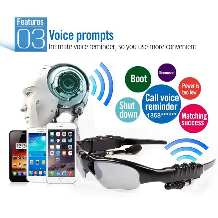 Lunettes connectées Bluetooth pour randonnée - Casque audio intégré avec verres polarisés UV protection