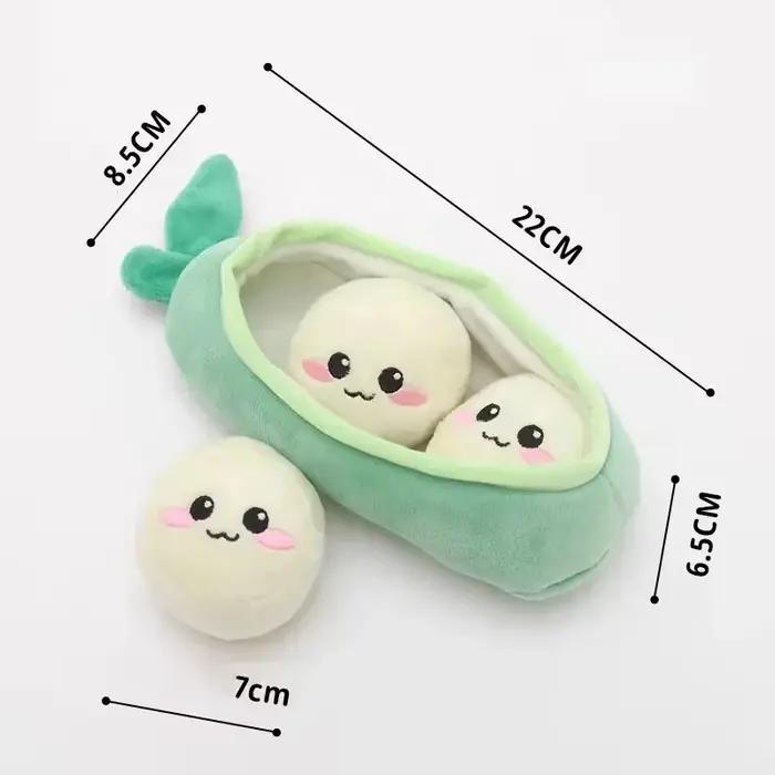 Jouet en peluche mignon en forme de coquille de pois pour chien
