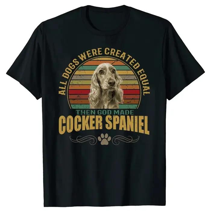Coloré Splash Art Cocker épagneul chien t-shirt graphique t-shirts hommes vêtements