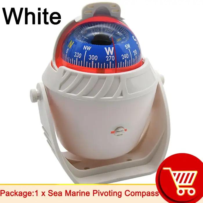 Boussole nautique étanche, boussole pivotante pour bateau marin, avec veilleuse électronique LED pou