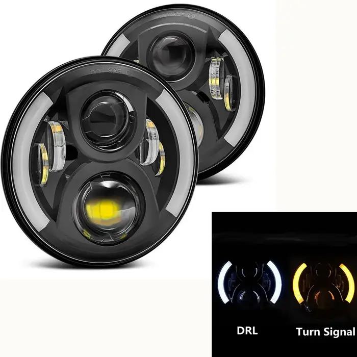 Pour Suzuki Samurai SJ410 7 pouces LED phares ronds DRL Hi Lo faisceau phare adapté Lada Niva 4X4 ac