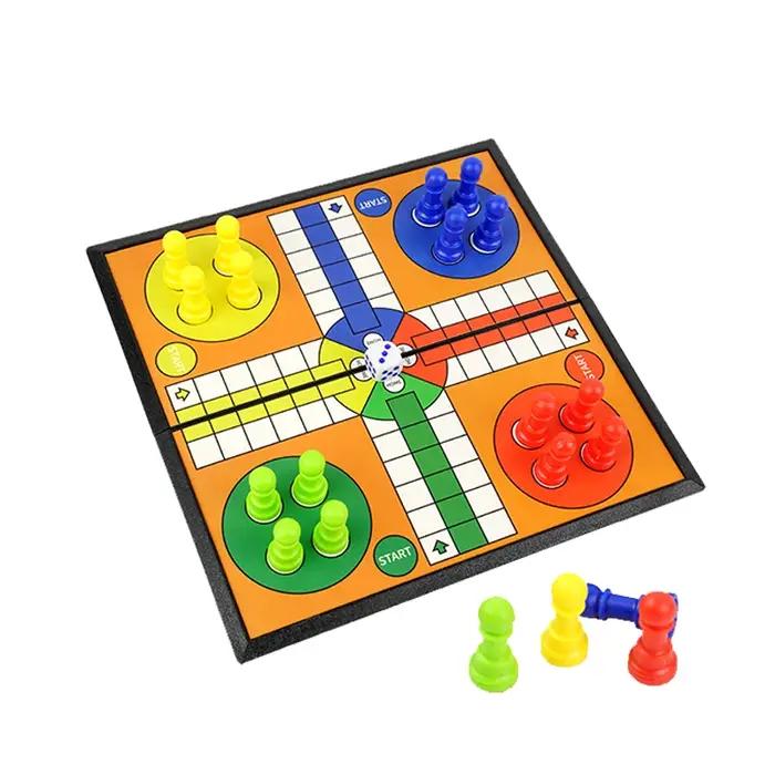 Ensemble de jeu de Backgammon d'échecs Ludo Portable, planche pliable, jouet de fête pour enfants en famille