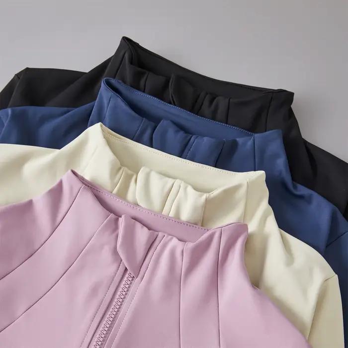 Vêtements de yoga coupe-vent pour femmes sportswear hauts d'entraînement polyester tricoté pour activités physiques et sports de plein air