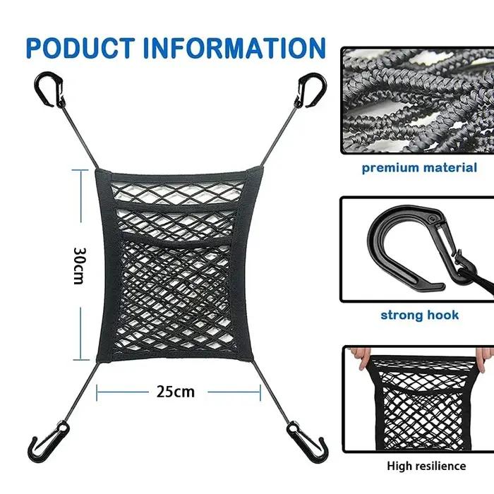 Filet de Protection d'isolation pour siège arrière de chien, clôture de voiture, filet de séparation de stockage élastique, Rail de sécurité, fournitures pour animaux de compagnie, accessoires automob