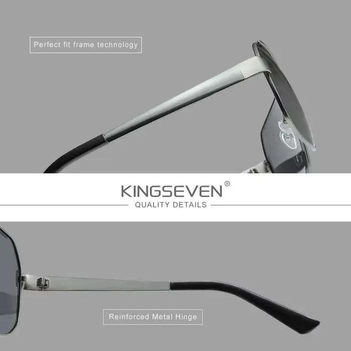 KINGSEVEN Lunettes de soleil de luxe modernes pour hommes et femmes, polarisées UV400, monture large