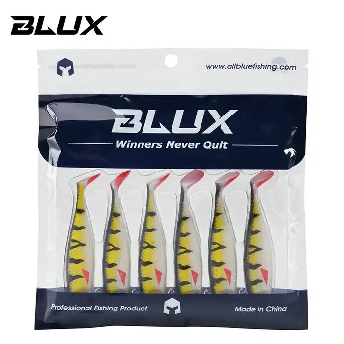 BLUX bld SHAD 80mm 105mm leurre de pêche souple, queue noire, appât artificiel en Silicone, eau salé