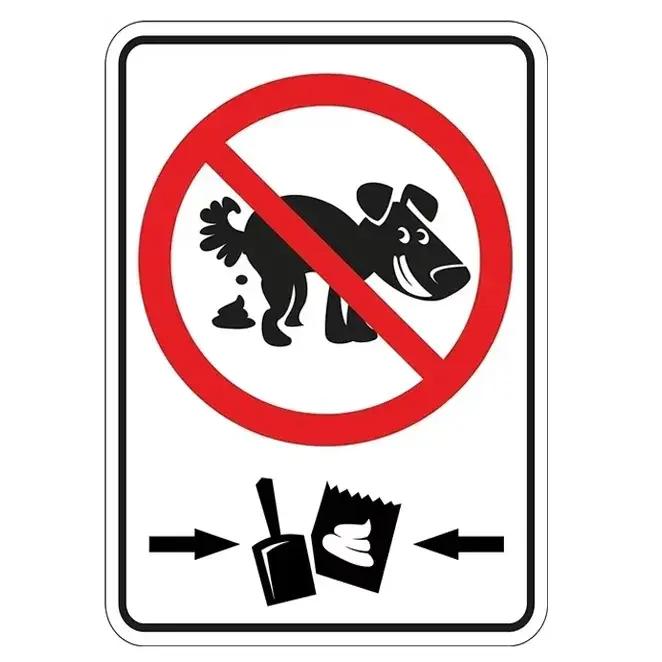 Panneau en fer blanc, veuillez noter pas de chien, panneau d'avertissement extérieur, Plaques murale