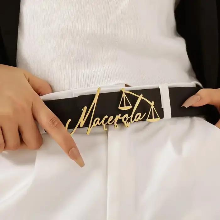 Boucle de ceinture personnalisée en acier inoxydable, Logo personnalisé, bijoux d'affaires pour homm