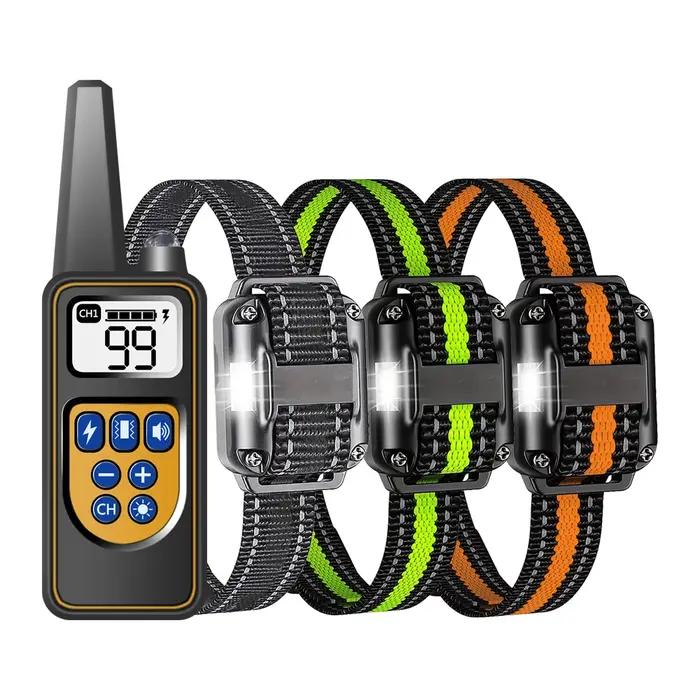 Collier pour chien pour 3 chiens, collier d'entraînement pour chien Rechargeable et étanche avec tél