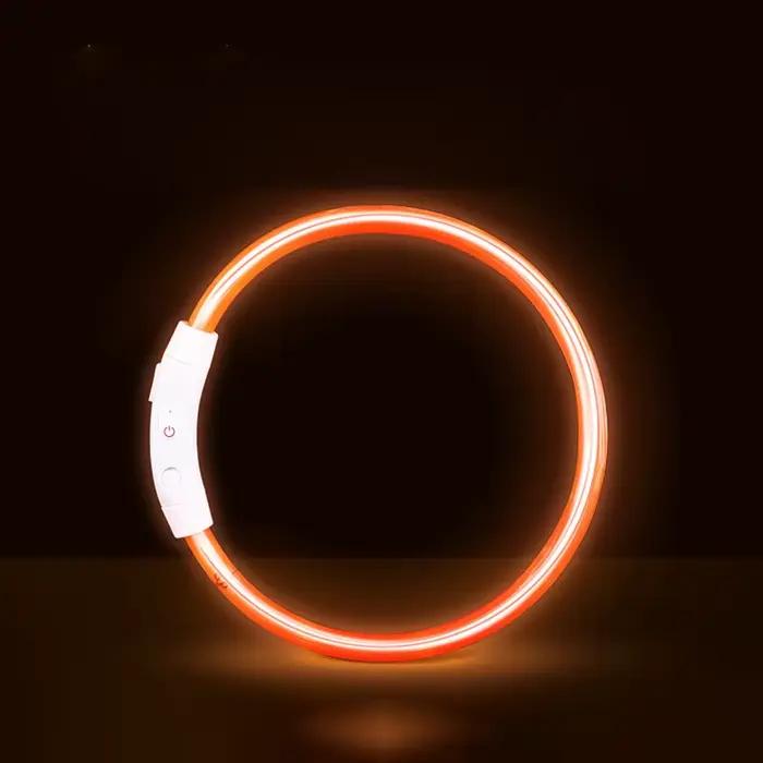 Collier lumineux LED pour chien et chat, brillant, Anti-perte, chargeur USB, veilleuse pour chien S