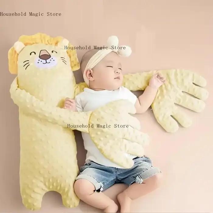 Dessin animé bébé aide au sommeil apaisant main oreiller pacifier poupée main avec télécommande pour