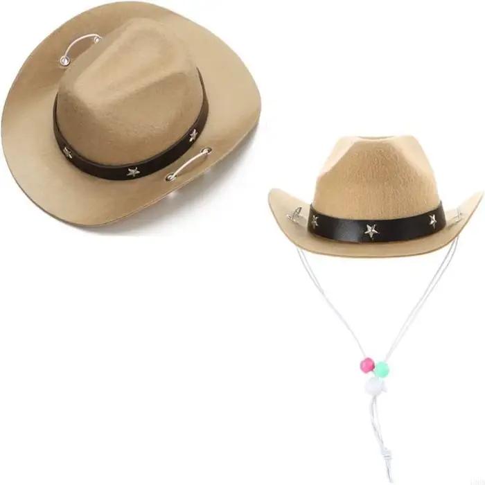 Ensemble de costume de cowboy pour chiens avec chapeau et bandana, 7 couleurs disponibles pour animaux de compagnie occasions sociales et soirées thématiques