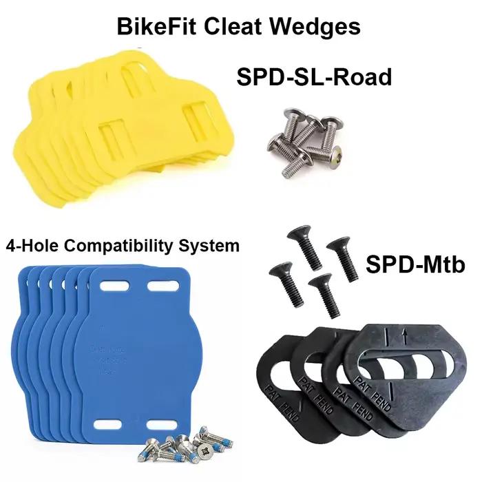 Cales de taquet de raccord de vélo pour Shimano Road SPD-SL et VTT SPD ATAC SpeedPlay manivelle Bros crampons pour vélos de montagne et de route en plastique durable Blanc Bleu Jaune