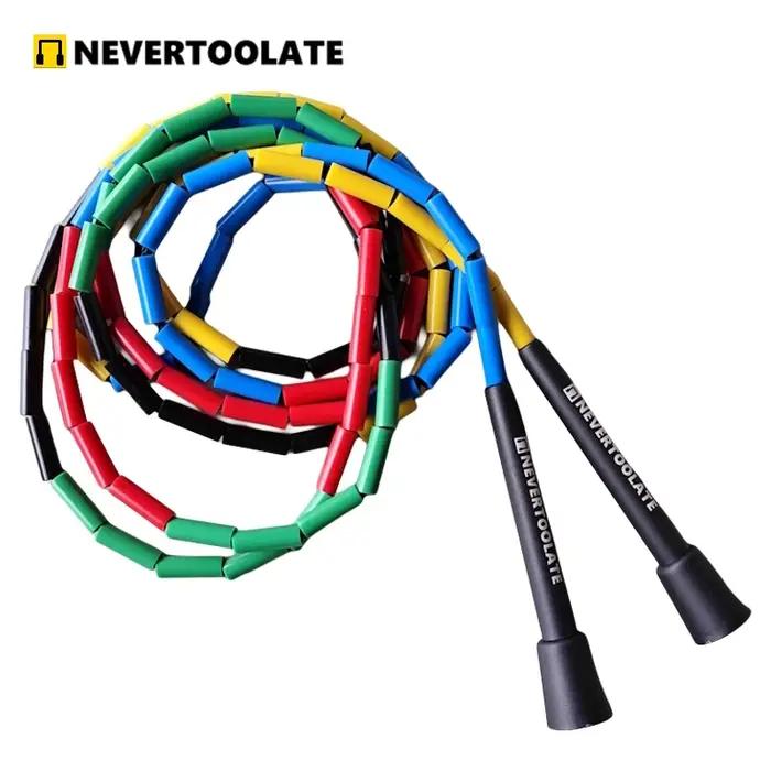 NEVERTOOLATE 9.3FT perles dures (perles PE de 8.5mm) corde à sauter Freestyle perlée à sauter fitnes