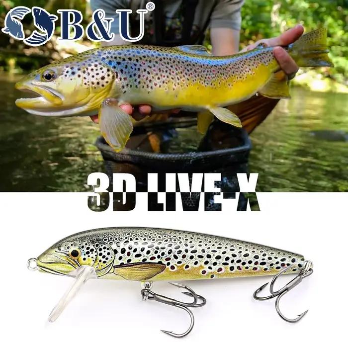 Leurre dur B&U 80mm minnow coulant - wobbling pour brochet perche truite pêche leurres durs