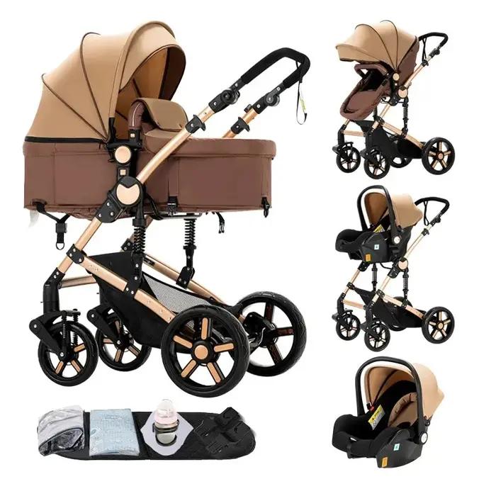 Poussette bébé 3 en 1, combos de poussette de siège auto