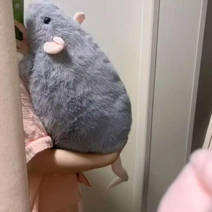 Poupée souris en peluche surdimensionnée 35/50cm, branche de fleur, Rat, dessin animé, figurine anim