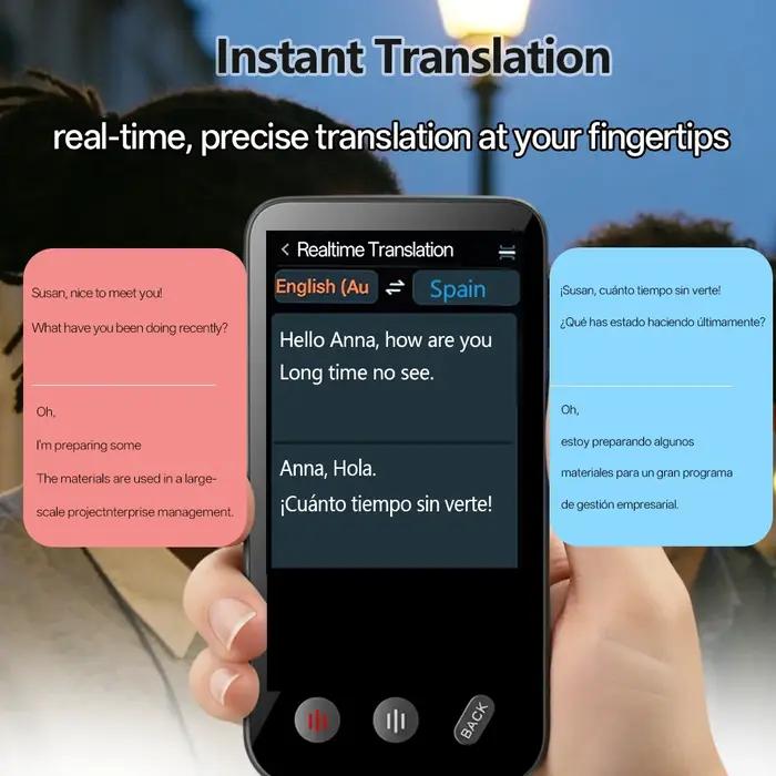 Traducteur MSAI T27 160 langues - Appareil traduction 4G avec SIM, 2+16GB et intelligence artificielle