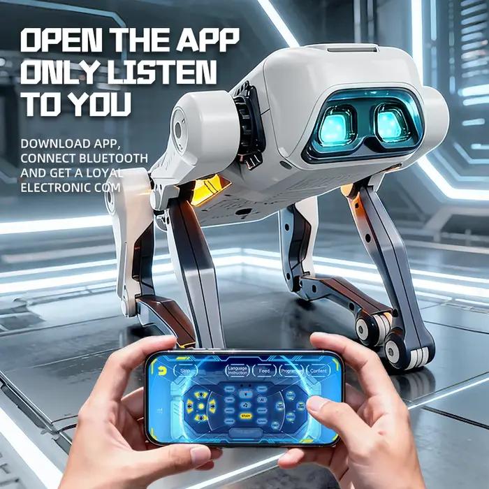 Chien robot intelligent RC électrique, chien mécanique multifonctionnel RC, jouet éducatif, jouet robot intelligent bionique, cadeau