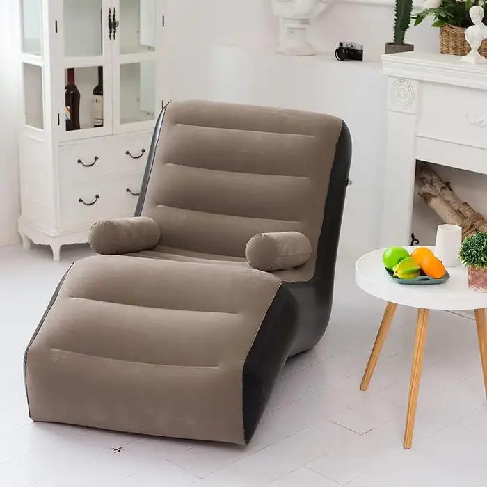 Canapé paresseux pliant, chaise longue gonflable, plis épais et durables, chaise longue de jeu compa