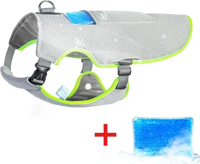 Gilet rafraîchissant pour chien avec poche à glace