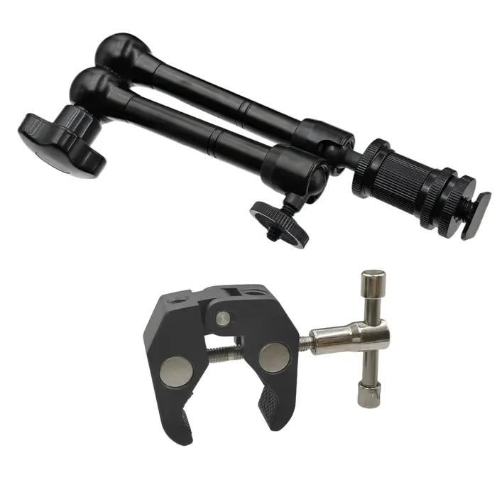 Bras articulé magique en alliage d'aluminium de 11 pouces avec pince super-clamp pour appareil photo reflex numérique, écran LCD, éclairage vidéo LED