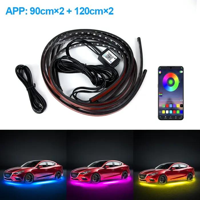 SEAMETAL voiture Flexible sous-éclairage bande LED sous-corps télécommande APP RGB néons lampe d'ambiance pour la décora