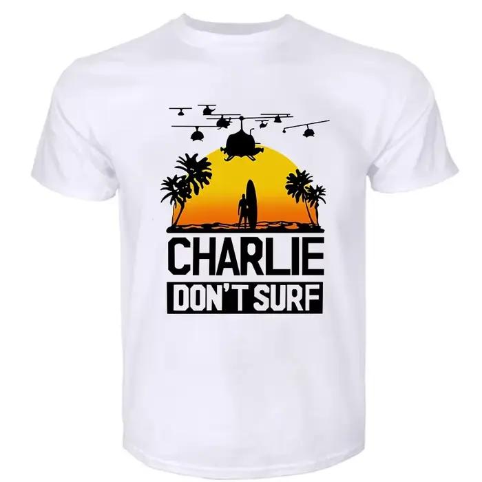 T-shirt Charlie Dont Surf Homme, Film Apocalypse Now, T-shirt Homme, Mode Coton, Chemise Scopique, Streetwear Décontracté, Vêtements Homme