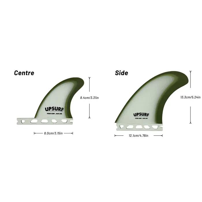 UPSURF Future Quilhas Tri Fins T1 3 FINS Thruster Fiberglass Surfboard Fins Single Tab Surfing Equip