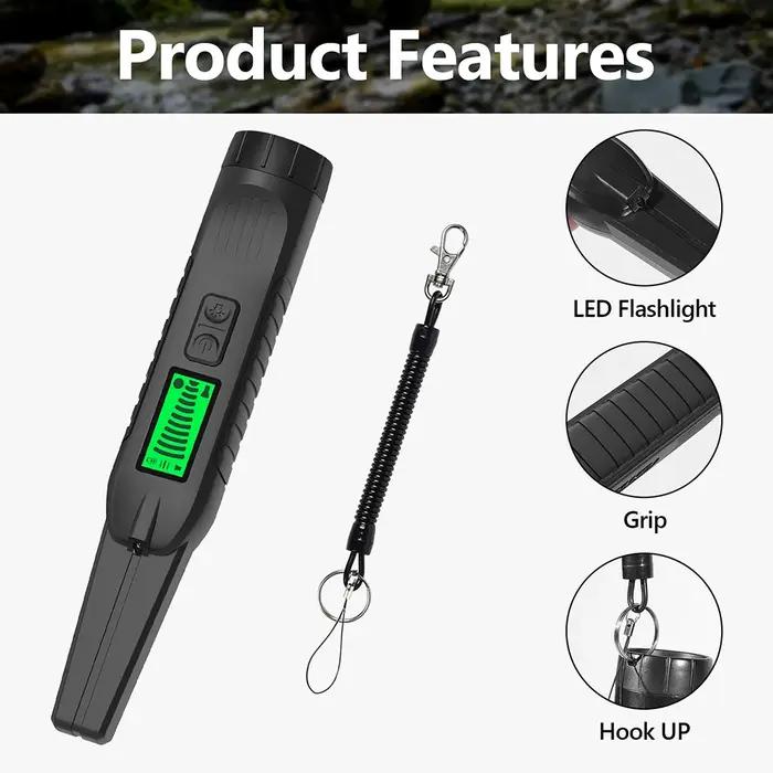 Détecteur de métaux portatif étanche, localisateur de métaux Golder, Instrument de détection à 360 degrés, écran LCD, chasseur de trésors