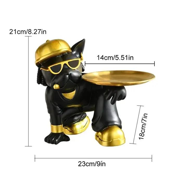 YuryFvna-Figurine Bouledogue Français Moderne avec Capuchon pour les Amoureux des Chiens, Porte-clés