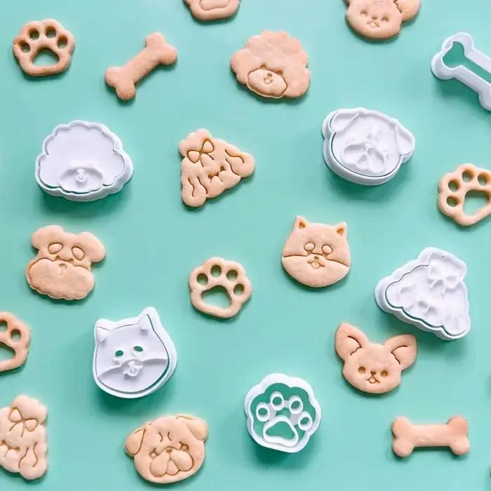 Patte chien gâteau emporte-pièces en plastique bricolage 3D moule de cuisson biscuits coupe