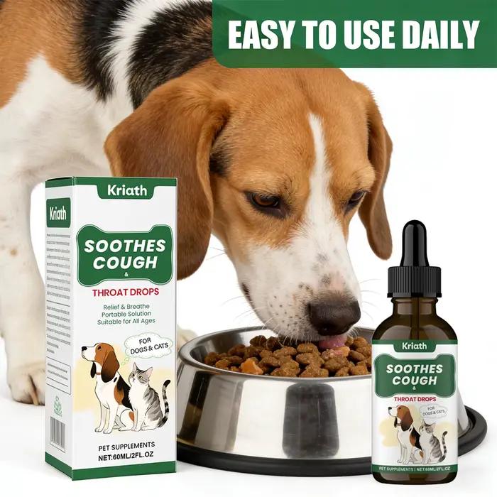 Liquide Nutritionnel Apaisant pour la Gorge aux Herbes pour Animaux de Compagnie – Soutien Respiratoire et Digestif – Compléments pour Chiens