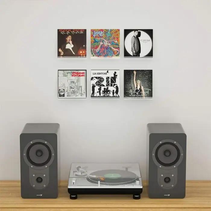 Présentoir d'enregistrement mural transparent, support de disque en vinyle, étagère pour CD en acryl