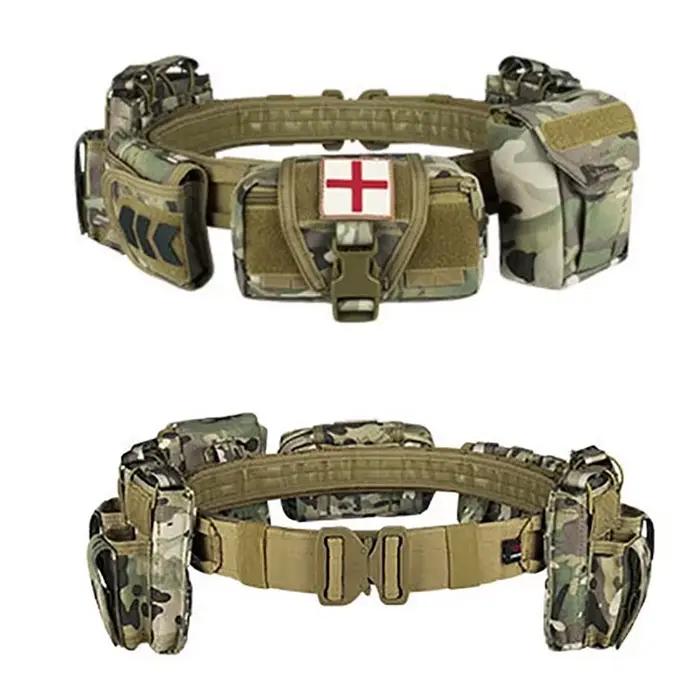 Ceinture tactique Yakeda Gear pour chasse et airsoft - Équipement professionnel noir camouflage