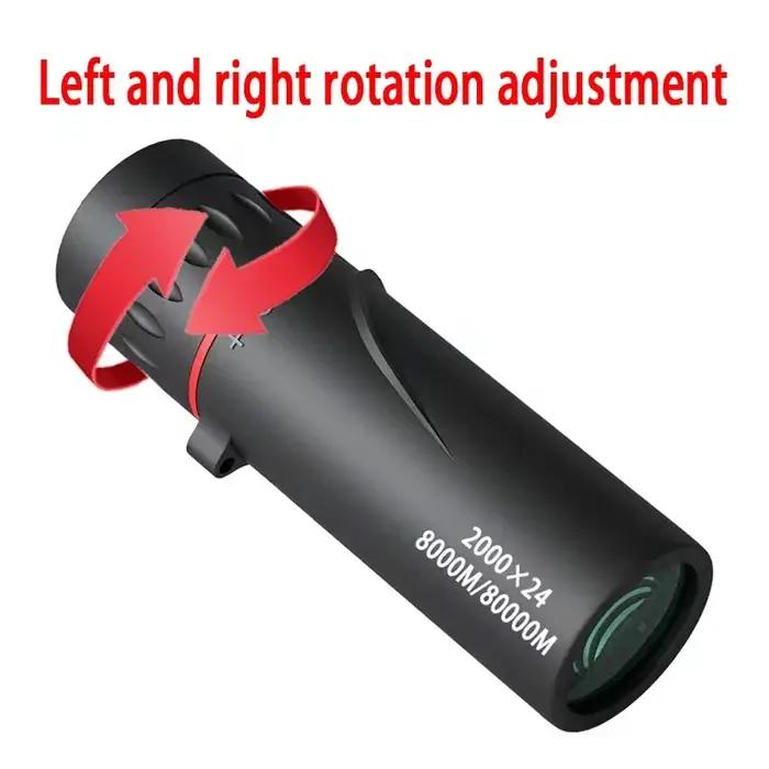 Télescope portable 2000x24 vision nocturne - Connecte smartphone pour photos observation chasse nocturne